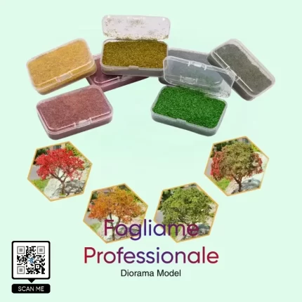 Set fogliame professionale per diorami in 6 colori con esempi di alberi realistici