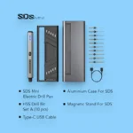 Mini trapano elettrico a penna Arrowmax SDS Mini con set 10 punte HSS e custodia in alluminio