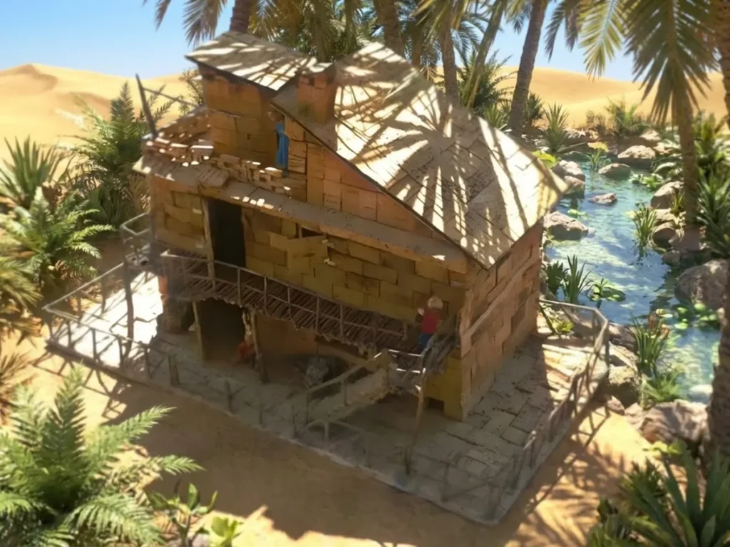 Casa artigianale per presepe in sughero e legno, miniatura fatta a mano per diorama natalizio