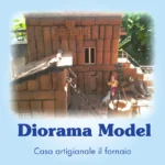 Casa artigianale per presepe in sughero e legno, miniatura fatta a mano per diorama natalizio