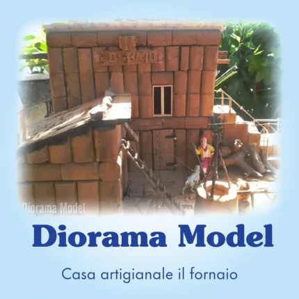 Casa artigianale per presepe in sughero e legno, miniatura fatta a mano per diorama natalizio