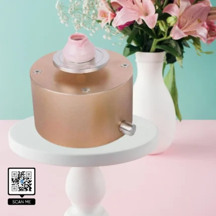 Mini tornio elettrico per ceramica color oro con vasetto in miniatura per modellismo e fai da te