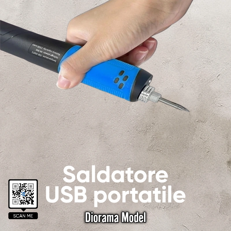 Saldatore USB portatile 4V 15W con batteria 1500mAh e temperatura regolabile 200-450°C