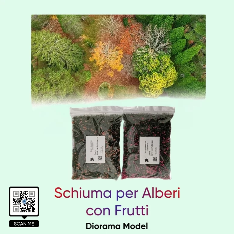 Schiuma fine di fogliame verde con frutti rossi e arancio Diorama Model per alberi in miniatura