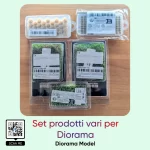 Set prato ciuffi d'erba assortiti in 5 varianti di colore Diorama Model per modellismo