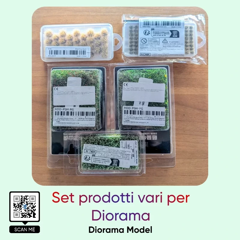 Set prato ciuffi d'erba assortiti in 5 varianti di colore Diorama Model per modellismo