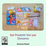 Set prodotti vari per diorama: pennelli, spugne per sfumature, tempere colorate e attrezzi Diorama Model