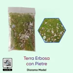 Mix realistico Terra Erbosa e Pietre Diorama Model per modellismo professionale 30g