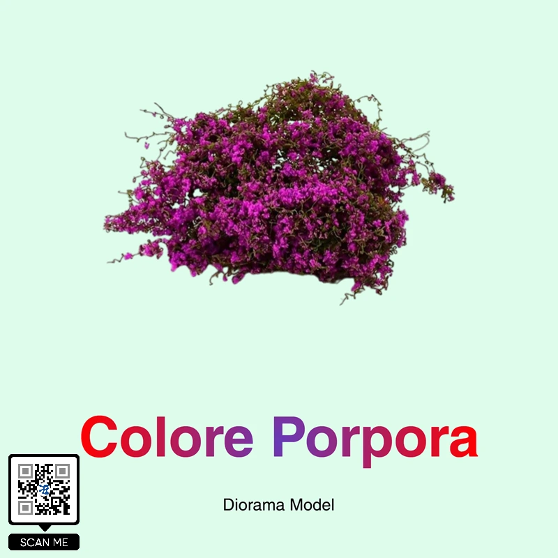 Cespuglio di erba sintetica colore porpora per diorami e vegetazione realistica