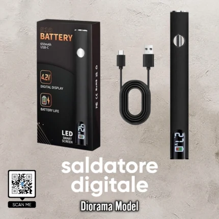 Saldatore digitale professionale 510 Battery 650mAh con display LED e ricarica USB-C