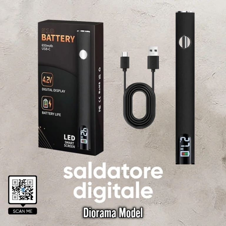 Saldatore digitale professionale 510 Battery 650mAh con display LED e ricarica USB-C