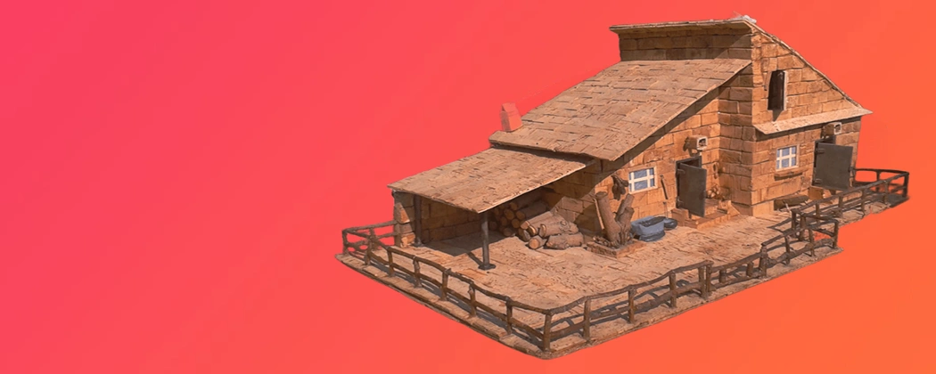Casa artigianale per presepe in sughero e legno, miniatura fatta a mano per diorama natalizio